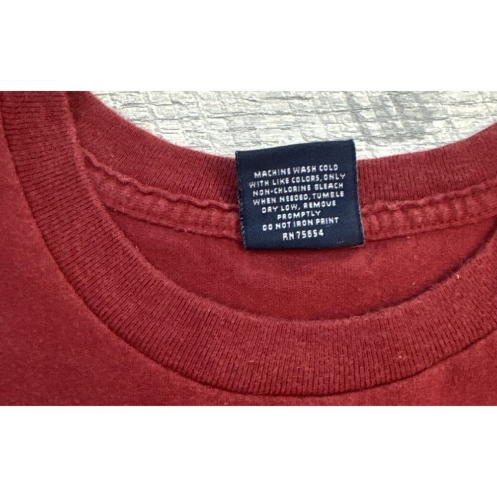 Vintage Abercrombie Shirt Mens XL Red Spell Out Single Stitch Tee Preppy 90s - Picture 4 of 8